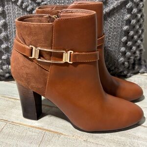 ❤️Isola Vivian Caramel Leather &Suede Ankle Boots-Sz 8